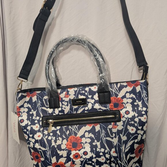 Trina Turk Floral Tote with Crossbody Strap, New with Tags - Picture 5 of 8